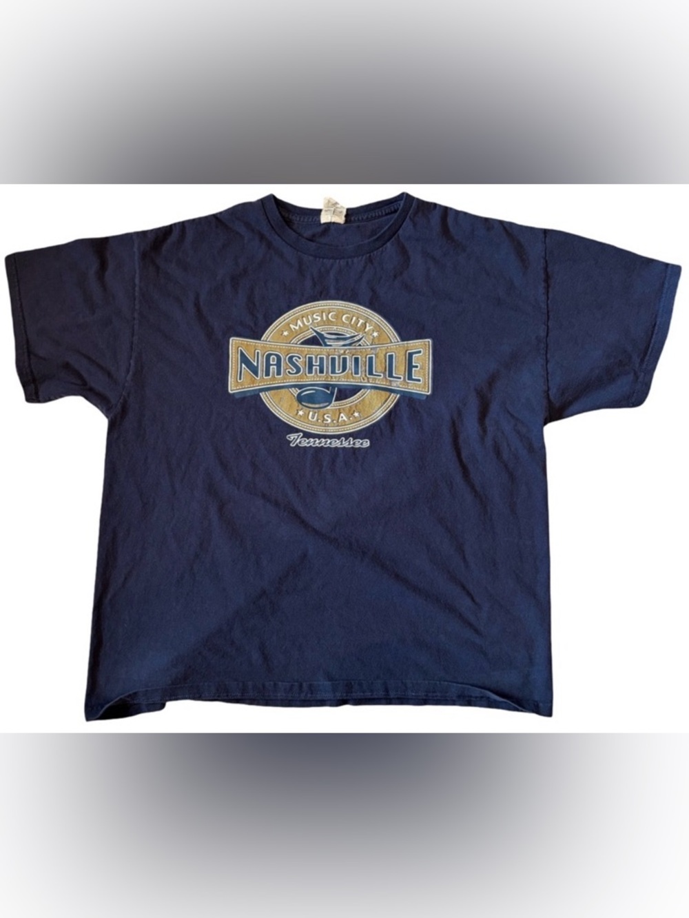 3/$15 Navy Blue Y2K Nashville TN Music City USA T-Shirt XL